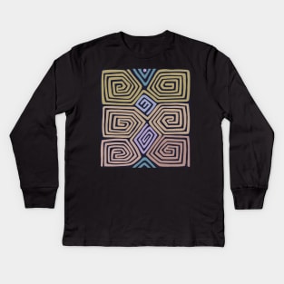 Kuna Indian Mariposa Kids Long Sleeve T-Shirt